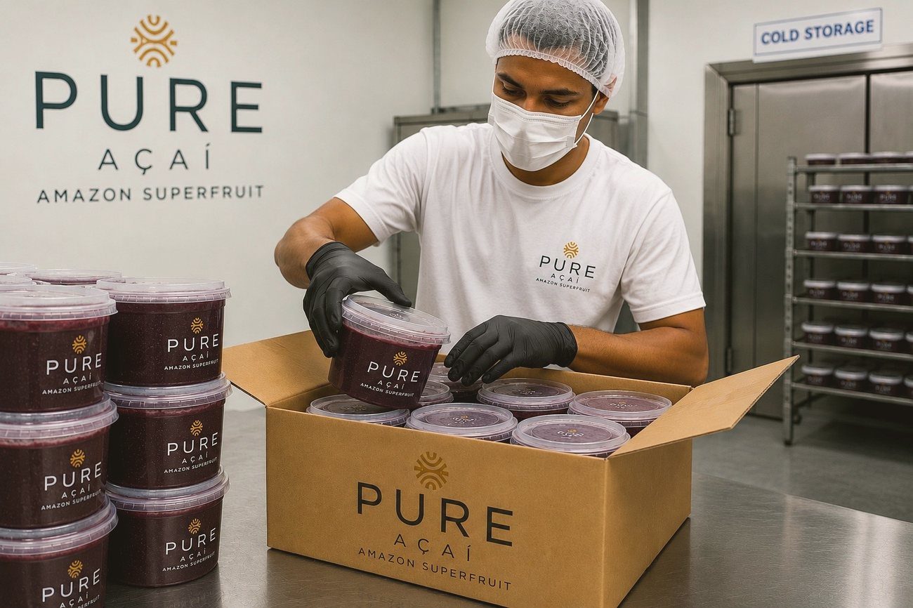 PURE açaí packed under strict food-safety standards